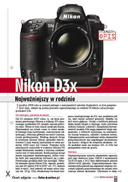 Nikon D3x - najwaniejszy w rodzinie