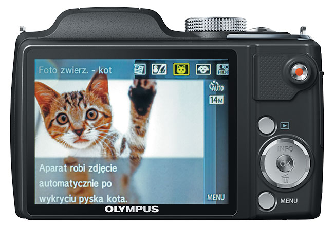 Wród testowanej szóstki jedynie Olympus ma nieruchomy ekran. Coraz popularniejsze staj si tryby do fotografowania zwierzt.