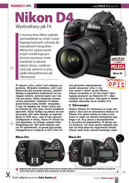 Nikon D4 - wystrzaowy jak F4