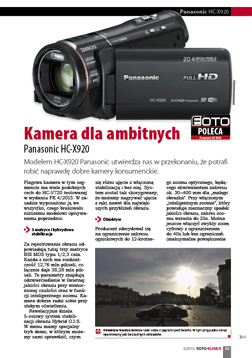 Panasonic HC-X920 - kamera dla ambitnych