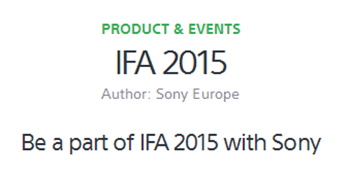 Konferencja Sony na targach IFA - jeli nie bdziesz to postaraj si obejrze