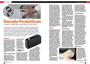 Dacuda PocketScan, mobilny rejestrator wybranych informacji