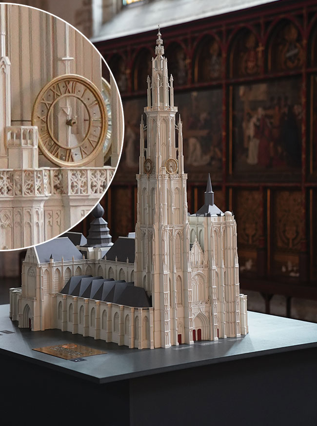 Model katedry w Antwerpii sfotografowany w jej wntrzu. Na powikszeniu wida due iloci szczegóów.