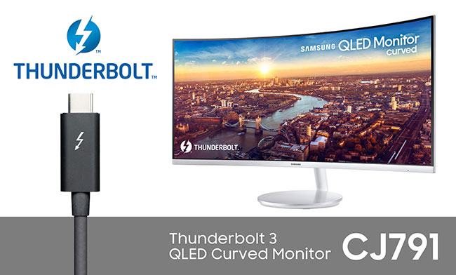 Samsung: pierwszy zakrzywiony monitor QLED z portem Thunderbolt 3
