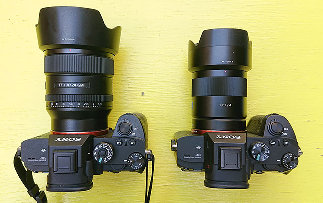 Porównanie Sony 24 mm f/1,4 GM z APS_C