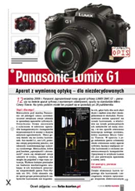 Panasonic Lumix G1 - aparat z wymienn optyk