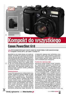 Canon PowerShot G10 – kompakt do wszystkiego