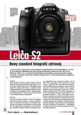 Leica S2 – nowy standard fotografii cyfrowej