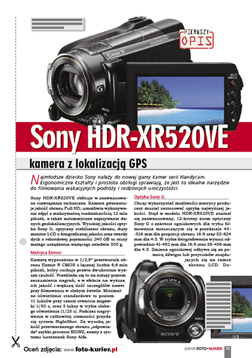 Sony HDR-XR520VE – kamera z lokalizacj GPS