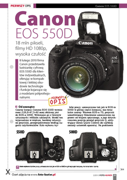 Canon EOS 550D - 18 mln pikseli, filmy HD 1080p, wysoka czuo 