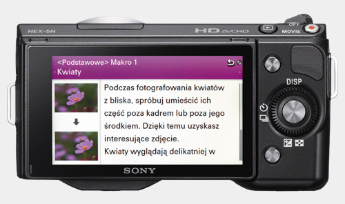W nowym NEX‑ie znajdziemy cay podrcznik fotografowania, który podpowie, jak wykona ciekaw fotografi.