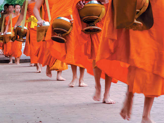 Mnisi od dawna przyzwyczajeni s do obecnoci aparatu podczas zbierania jamuny. Niestety nachalno niektórych fotografujcych namitnie byskajcych fleszem nie ubarwia tej piknej tradycji. Warto nawiza z mnichami choby wzrokowy kontakt, umiechn si – na pewno bdzie to forma przeamywania lodów i poprawy wizerunku przybyszów ze wiata zachodniego.