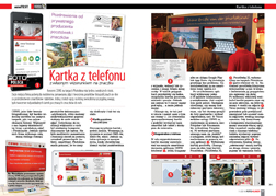 Kartka z telefonu z wasnym wizerunkiem na znaczku