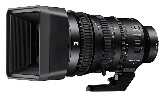Zoom z elektryczn regulacj ogniskowej - Sony 18-110 mm