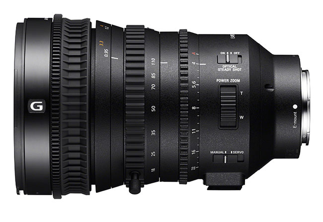 Zoom z elektryczn regulacj ogniskowej - Sony 18-110 mm