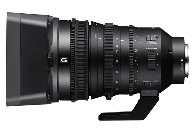 Zoom z elektryczn regulacj ogniskowej - Sony 18-110 mm
