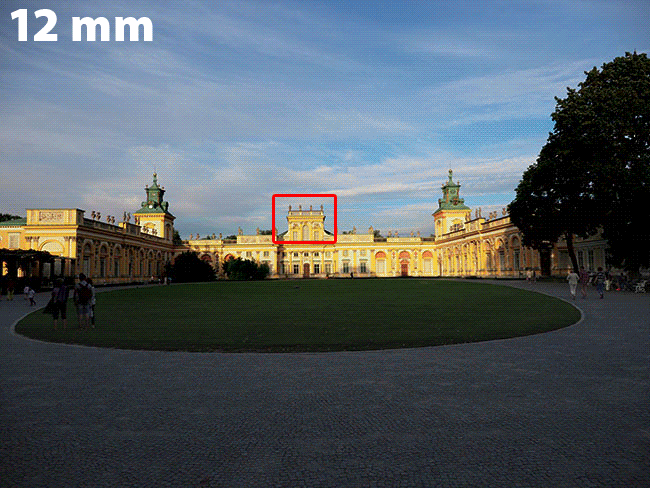 Przykad kadrów ze skrajnymi wartociami ogniskowej. fot. K. Patrycy