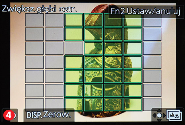 W celu uzyskania jeszcze dokadniejszego ogniskowania w GH5 w poczeniu z konwencjonalnymi funkcjami rozpoznawania twarzy/oczu oraz autofocusem ze ledzeniem, jednopolowym i punktowym zwikszono liczb obszarów ostroci z 49 [4] do 225.