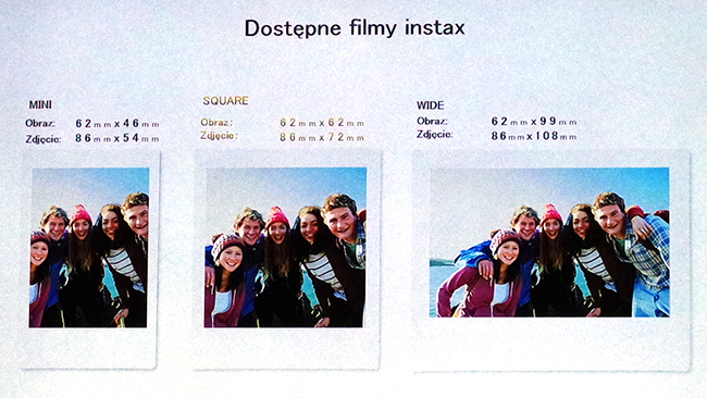 Dostpne filmy instax