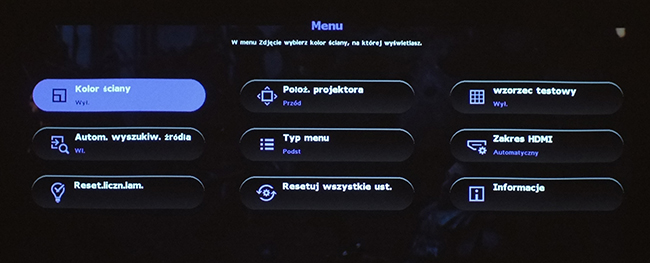 MENU BENQ W1050