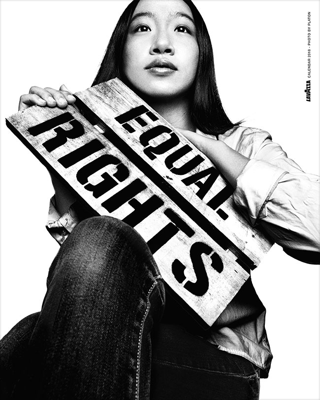 Lavazza calendar 2018 - photo by Platon. Równo pci, Bonnie Chiu, Wielka Brytania. Zaoycielka Lensational,  niekomercyjnego przedsibiorstwa  spoecznego, którego celem jest zagwarantowanie kobietom w rozwijajcych  si regionach niezalenoci finansowej poprzez fotografi.