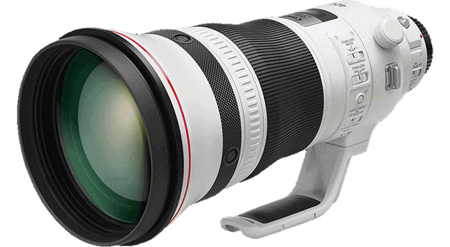 Canon EF 400 mm f/2,8, Canon EF 600 mm f/4, Canon EF-M 32 mm STM f/1,4