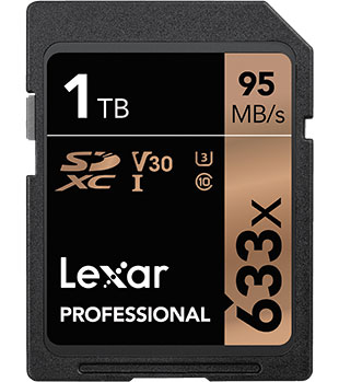 Karty Lexar® Professional 633x SDHC/SDXC UHS-I 1 TB