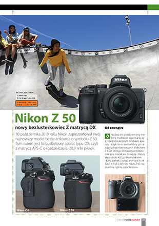 Nikon Z 50 nowy bezlusterkowiec Z matryc DX