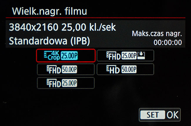 CANON EOS 90D ekran MENU