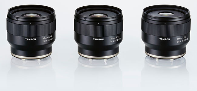 Trzy obiektywy Tamrona z mocowaniem Sony E