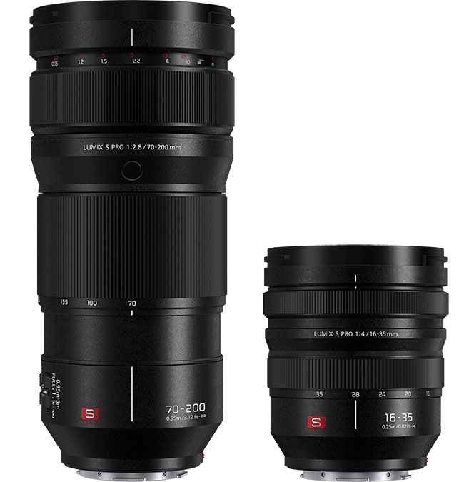 Panasonic S PRO 70-200 mm f/2,8 O.I.S. i S PRO 16-35 mm f/4