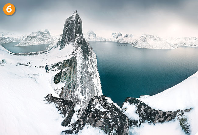 Senja, góra Segla. Zima 2019, panorama.