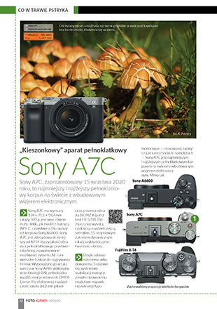 Sony A7C - „kieszonkowy” aparat penoklatkowy
