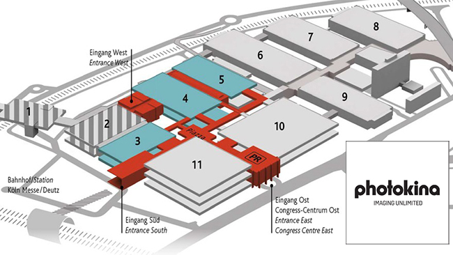 Plan hal targowych Photokina 2020