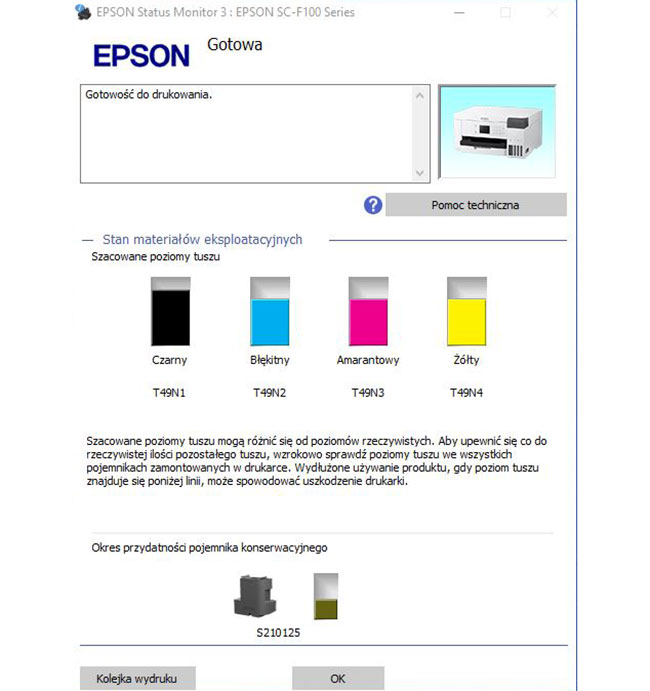 TEST Epson SC-F100 - artyku z Foto-Kuriera 8-9/2021