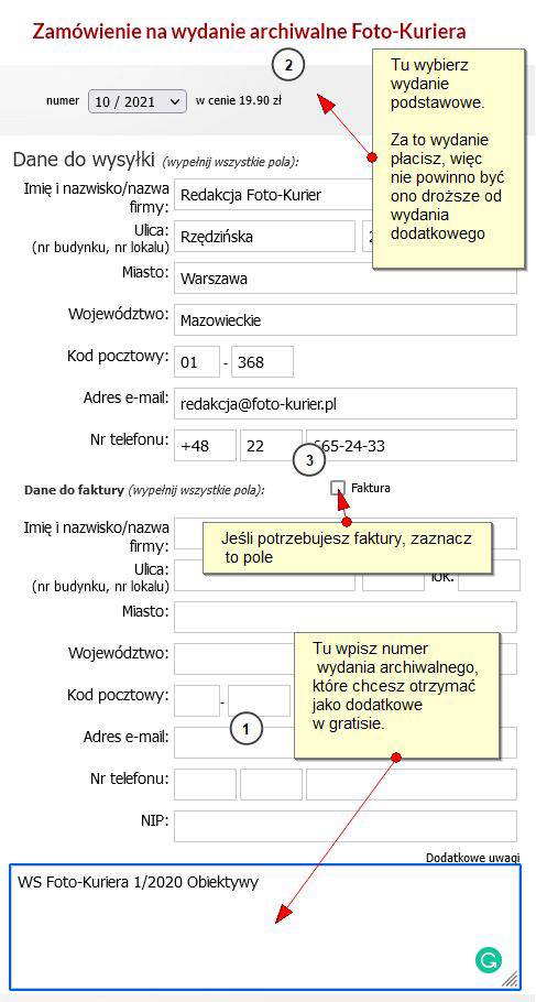 Zamówienie Foto-Kuriera instrukcja