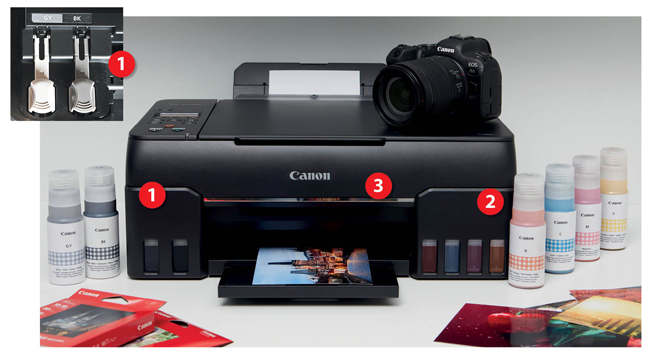 Canon PIXMA G640 front z aparatem