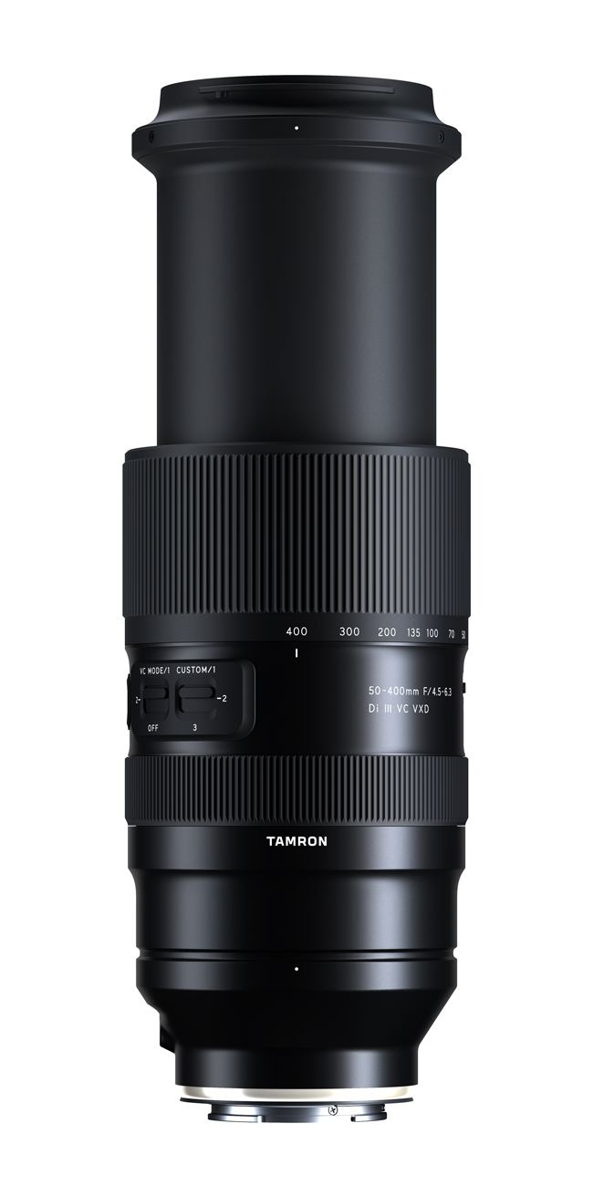 Tamron 50-400 mm f/4,5-6,3 Di III VC VXD wysuniety Tamron 50-400 mm f/4,5-6,3 Di III VC VXD