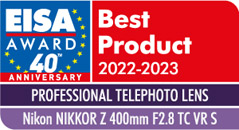 Nikkor Z 400 mm EISA AWARDS 2022-2023