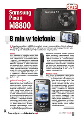 Samsung Pixon M800 – 8 mln w komórce