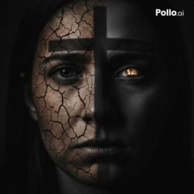 A dramatic, symbolic fine-art portrait