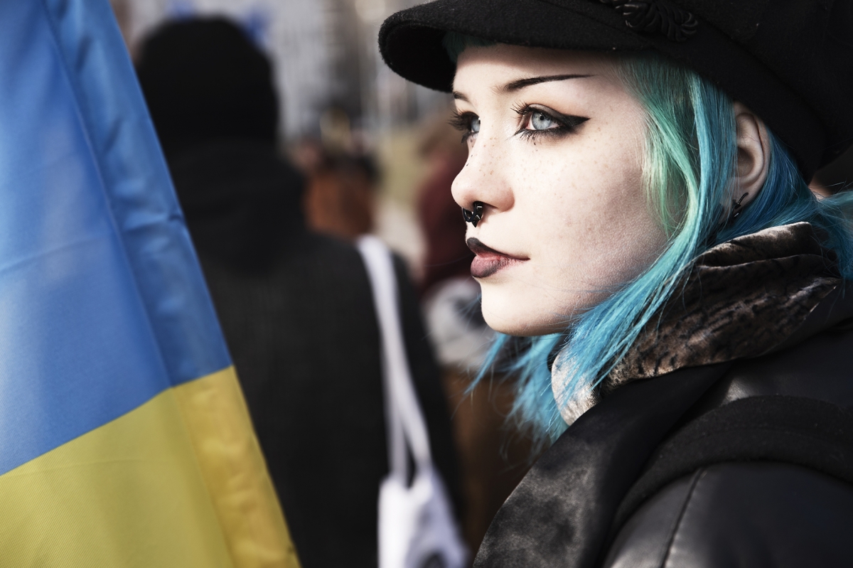 Protest przecwko wojnie na Ukrainie