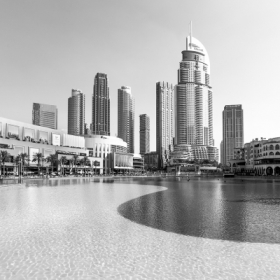 Skyline Over The Dubai Mall Promenade